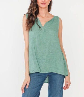 Sleeveless linen top | Happy Look