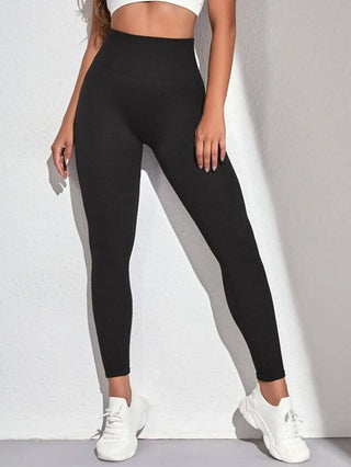 Femme Luxe | BLACK HIGH WAIST RIBBED GYM LEGGING