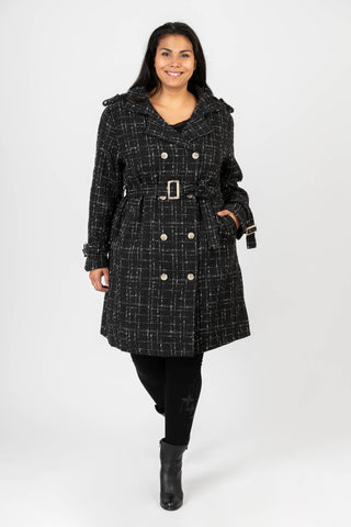 Pomme Rouge | Coat with contrasting black stitching