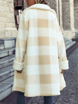 Ynique | Single-breasted Plush Long Coat