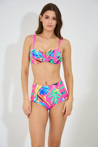 Bikini | Youth style floral print high waist bikini