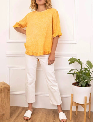 Linen short sleeve top | Happy Look