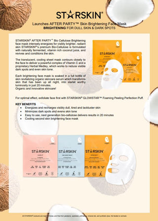 Starskin After Party™ Brightening Bio-Cellulose Face Mask