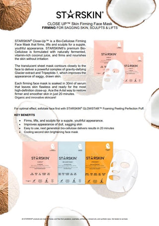 Starskin Close-Up™ Firming Bio-Cellulose Face Sheet Mask