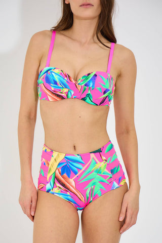 Bikini | Youth style floral print high waist bikini