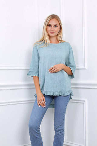 Linen short sleeve top | Happy Look