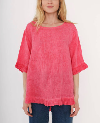 Linen short sleeve top | Happy Look