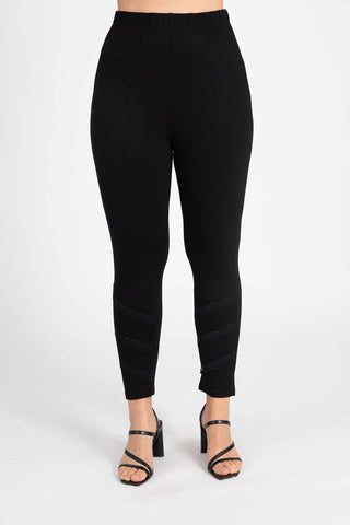 Pomme Rouge | Legging with black rhinestone band