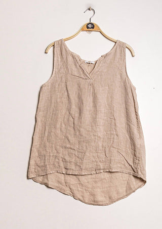 Sleeveless linen top | Happy Look