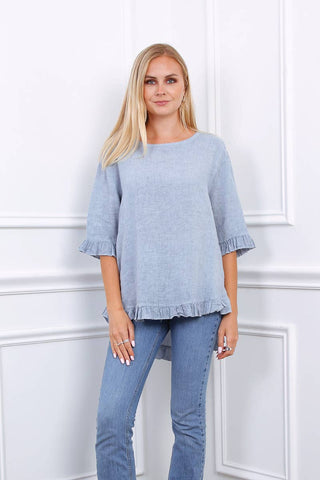 Linen short sleeve top | Happy Look