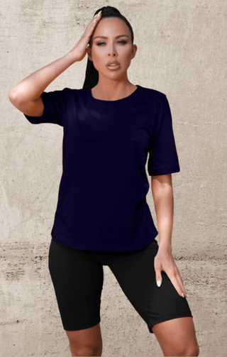 T-Shirt | Navy Basic Crew Neck Short Sleeve | Jana