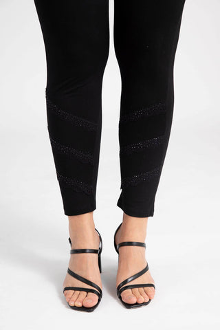 Pomme Rouge | Legging with black rhinestone band