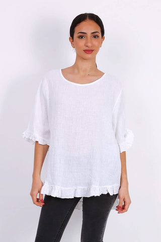 Linen short sleeve top | Happy Look