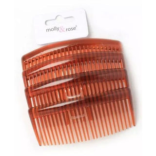 Molly&Rose | 4-pakk Side Hair Combs | 9cm | Brun