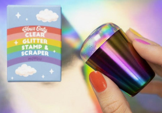 Stamp & Scraper - Clear Glitter